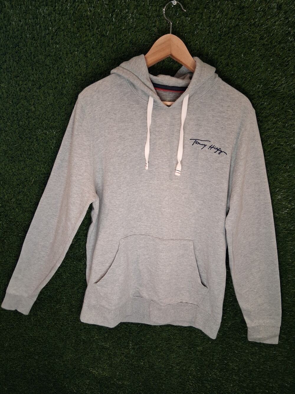 Tommy Hilfiger Hoodie Men’s Medium Gray Full Zip Sweatshirt 175/95 Cotton Blend